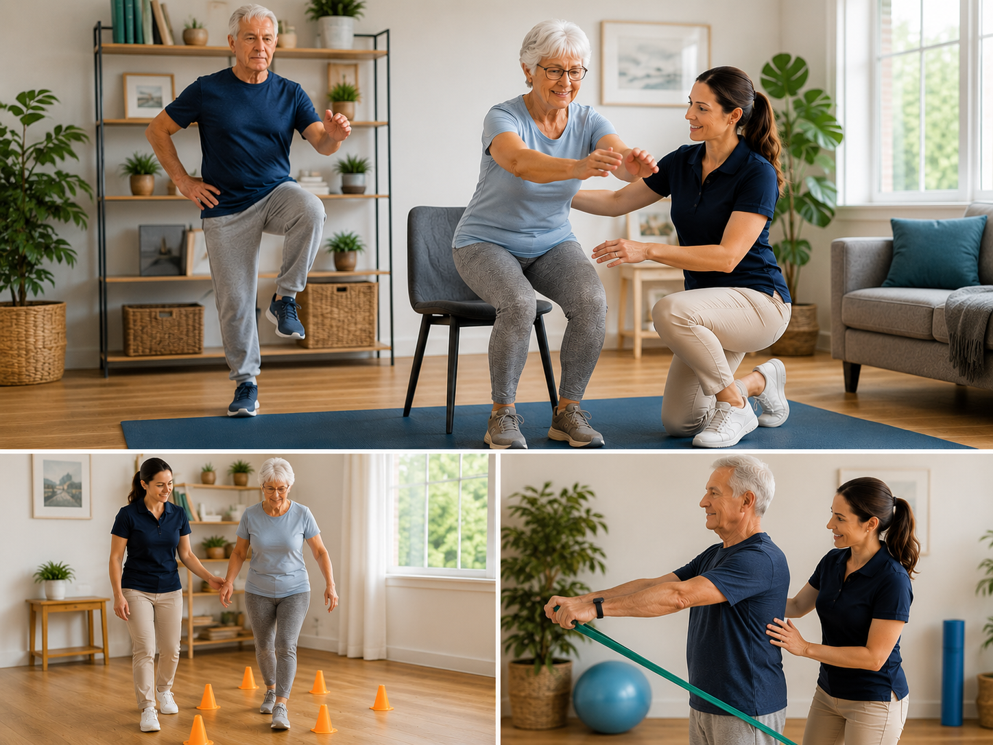 Supportive Senior Fitness Collage