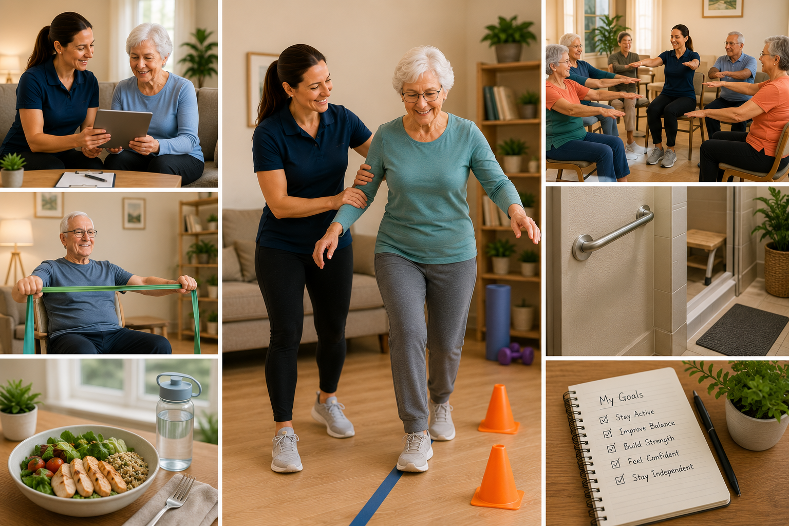 Senior Wellness Exercise Collage