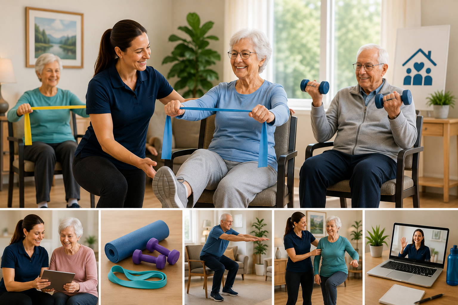 Senior Wellness Exercise Collage