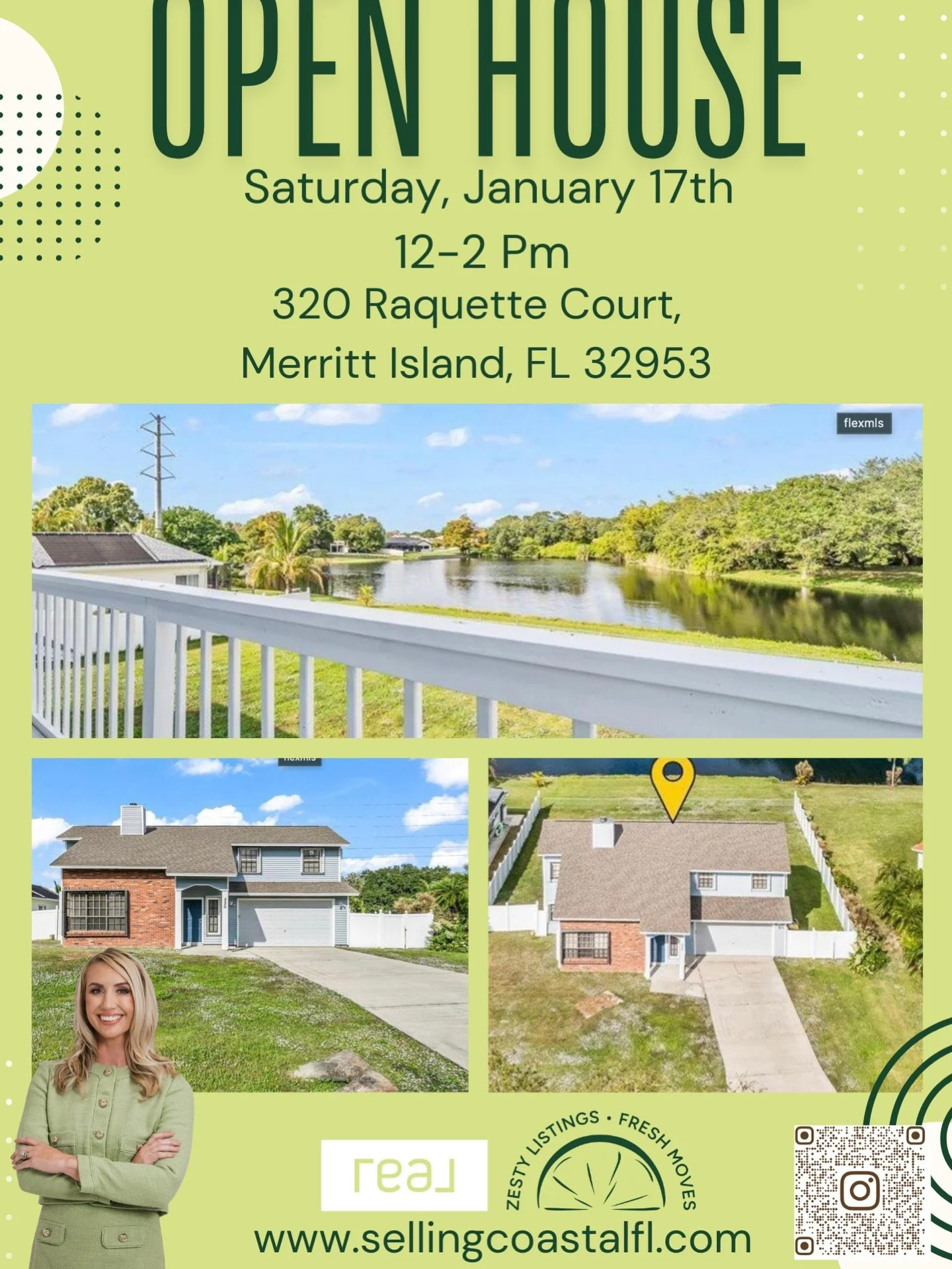 🏡 Open House Tomorrow | 12&ndash;2 PM

Welcome to your Merritt Island retreat at 📍 320 Raquette Ct-where peaceful waterfront living meets everyday Space Coast magic ✨

This beautifully refreshed two-story lakefront home sits on an expansive lot wit