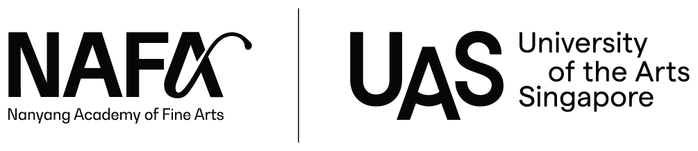 Logos of Nanyang Academy of Fine Arts (NAFA) and University of the Arts Singapore (UAS)