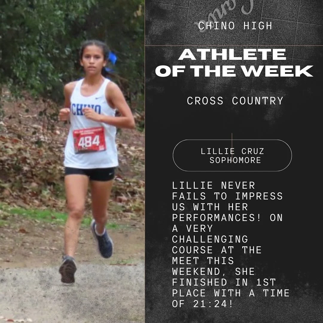 What a wonderful week in the sport of Cross Country! Congratulations to our athletes of the week!