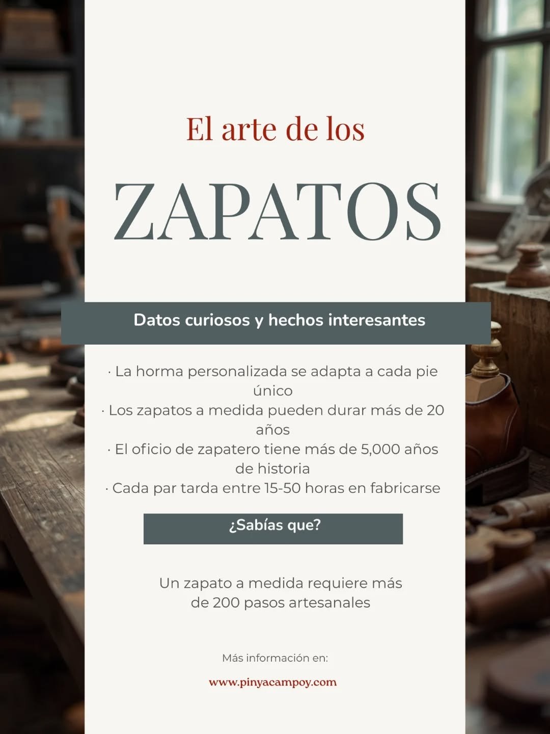 Detr&aacute;s de cada zapato hay todo un proceso e historia muy interesante, y t&uacute; &iquest;ya lo sab&iacute;as?🧐 
#handmade #PinyaCampoy #artesanal