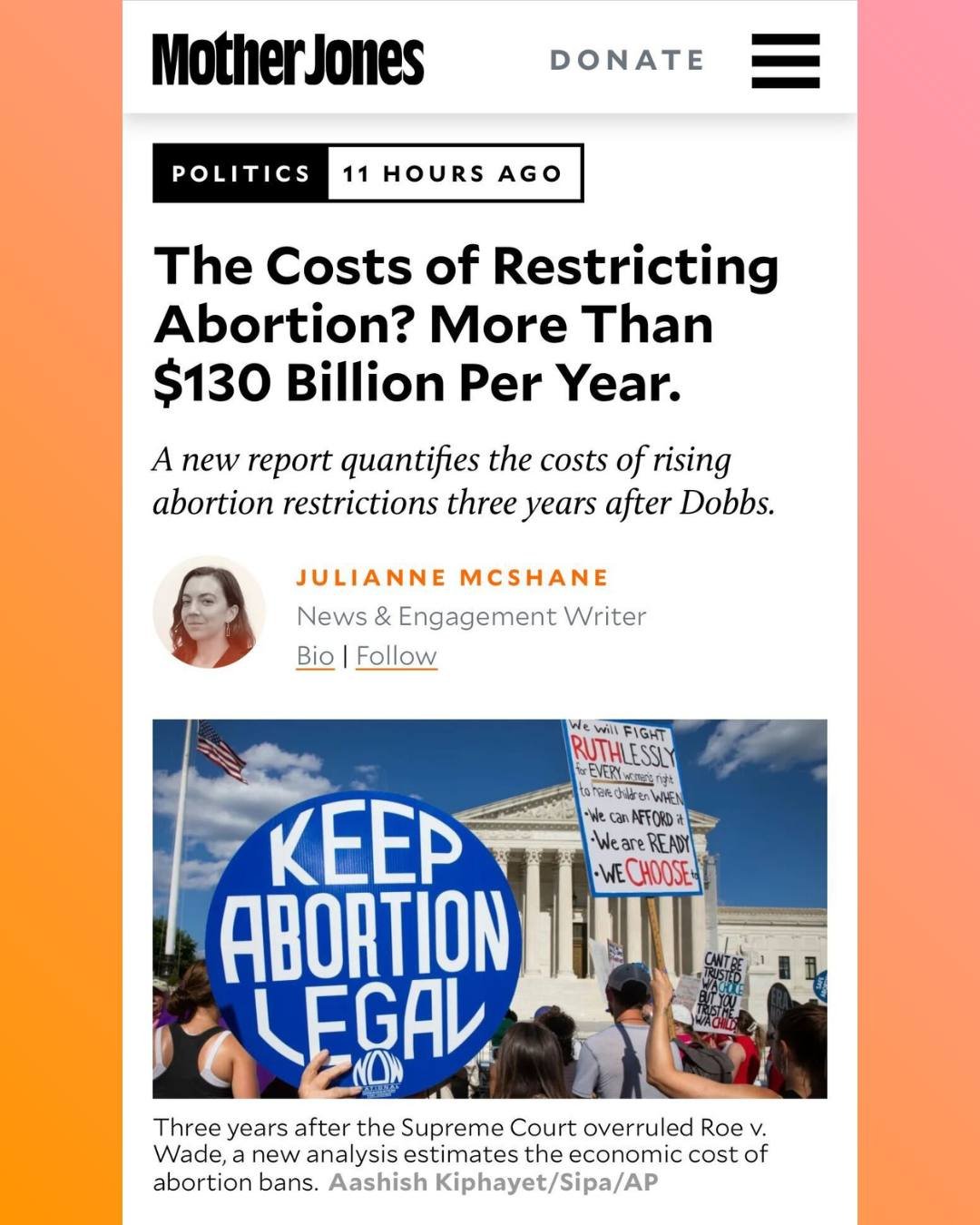 A stunning report from @iwpresearch finds that the 16 states with the most restrictive abortion policies COST the US economy more than $64 billion annually. 

This JUST captures the impact of the most severe abortion restrictions, like total bans or 