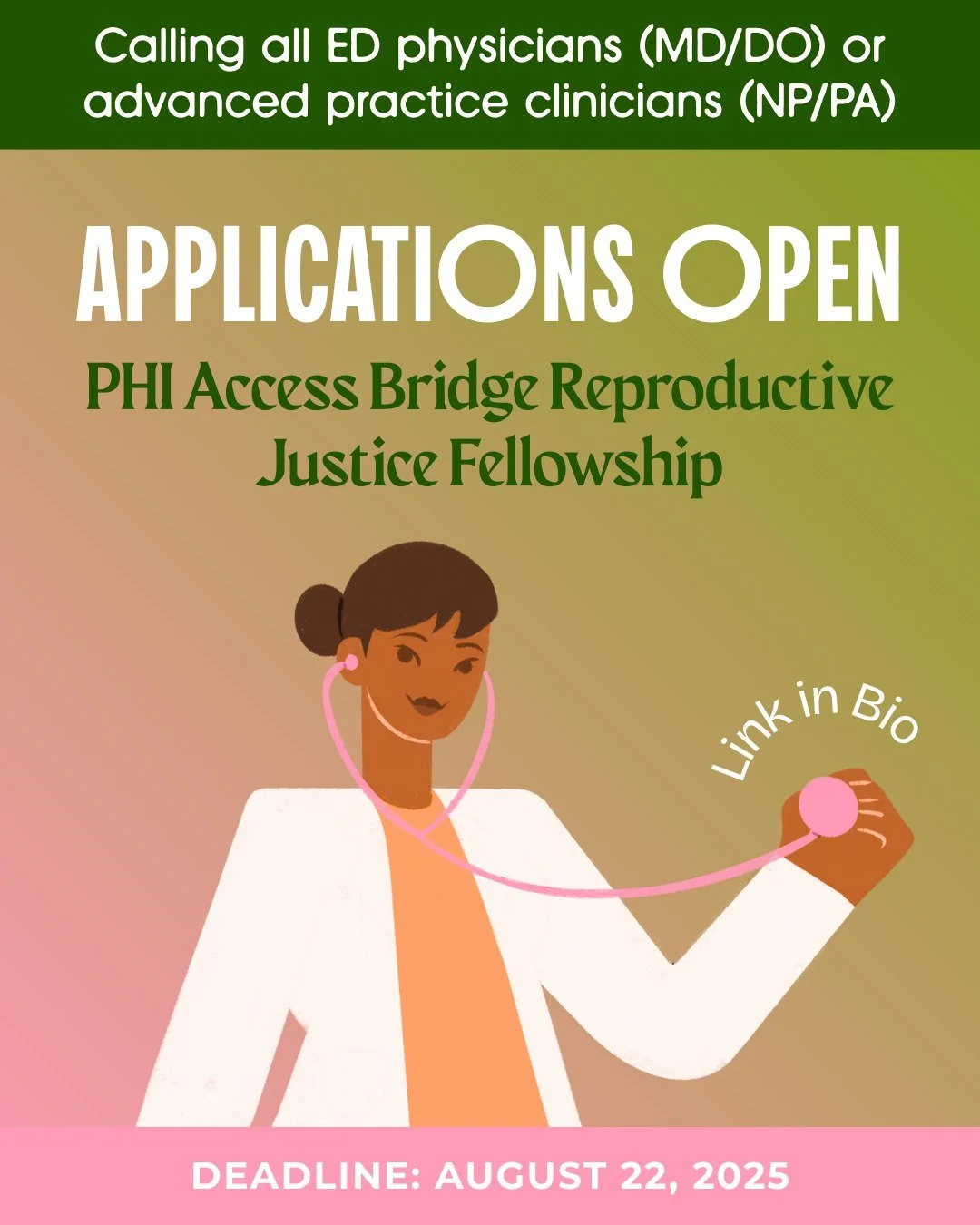 Are you an attending ED physician (MD/DO) or advanced practice clinician (NP/PA) who is interested in leading your emergency department to improve reproductive healthcare in your community? 

Applications are now open for PHI's Access Bridge 2025-202