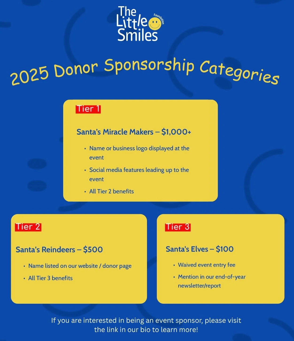 Interested in being a 2025 Holiday Sponsor? Our tiered opportunities are live, visit our website to learn more! Link in Bio 🎉