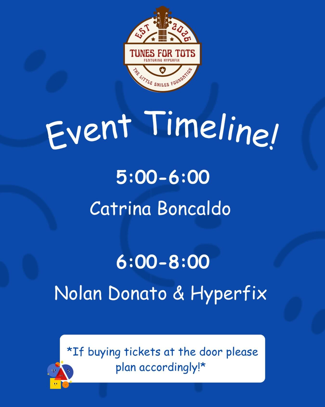 We&rsquo;re so excited for tomorrow! Here is the timeline for the night 🎶 We will be selling tickets at the door, but also have tickets available for purchase online using the link in our bio! 🎟️🎸