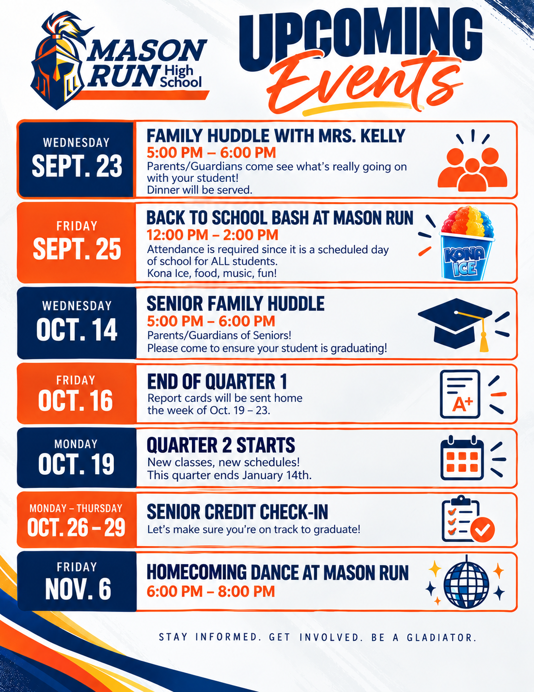 Mason Run Fall Events Calendar