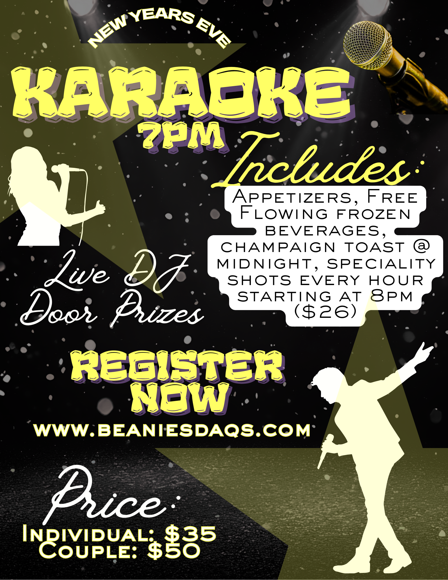 New Years Karaoke Couple Tickets