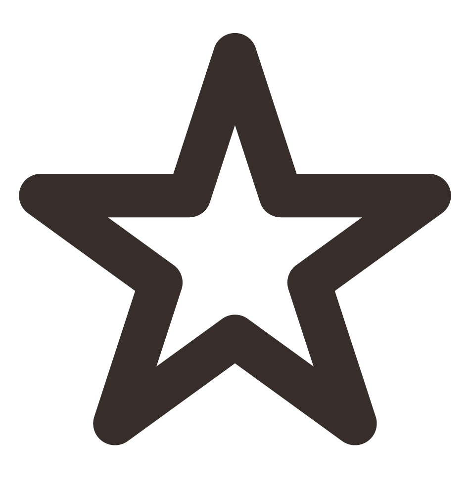 Black star-shaped badge with a cutout star in the center.