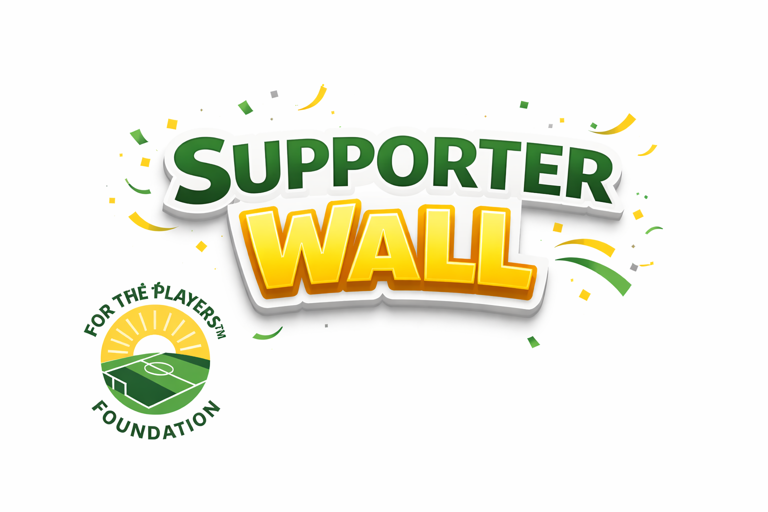 Two women in sports jerseys celebrating and holding hands in a victory pose, with a sports field logo in the bottom left corner.