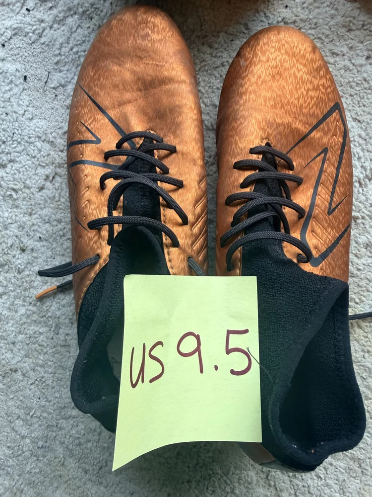 New Balance copper cleats, US 9.5
