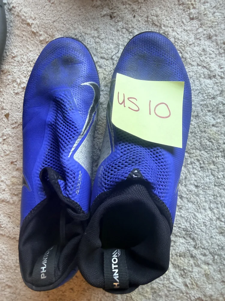 Nike Phantom Vision royal blue cleats, US 10