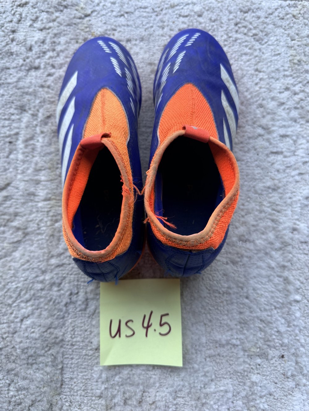 Adidas royal blue cleats, US 4.5