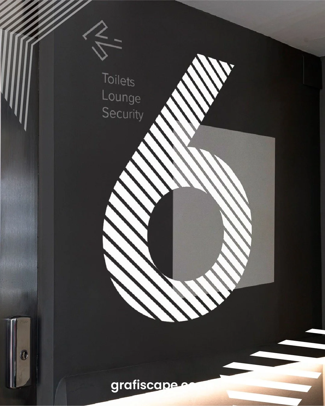 Wayfinding wall decals integrate direction directly into the architecture. Large-scale numbering, arrows, and clean typography improve visibility in circulation areas while maintaining a cohesive visual language across the space.

#Wayfinding #WallDe
