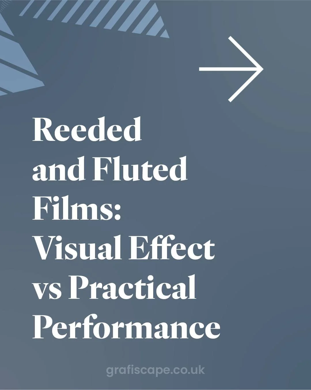 Reeded film introduces texture and soft privacy to glazed partitions while maintaining natural light. The vertical pattern diffuses visibility and adds rhythm to office interiors without replacing existing glass. Learn more about reeded film applicat