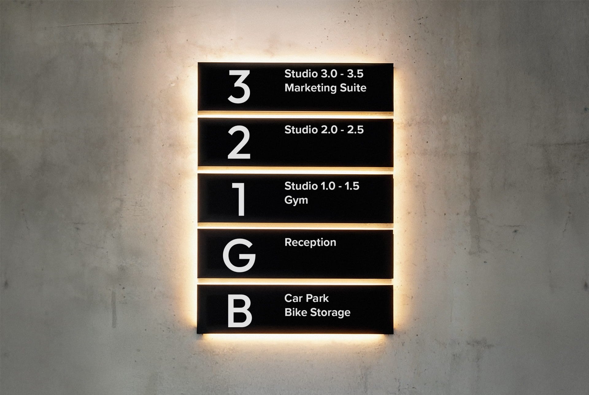 Lobby Wayfinding Signage Backlit