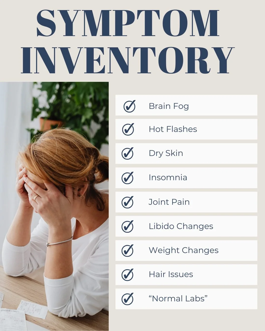 Do any of these sound familiar? These are all signs your body needs support. 

If your doctor says your labs are normal, but you're still feeling off, this is your sign to push harder or seek outside support!