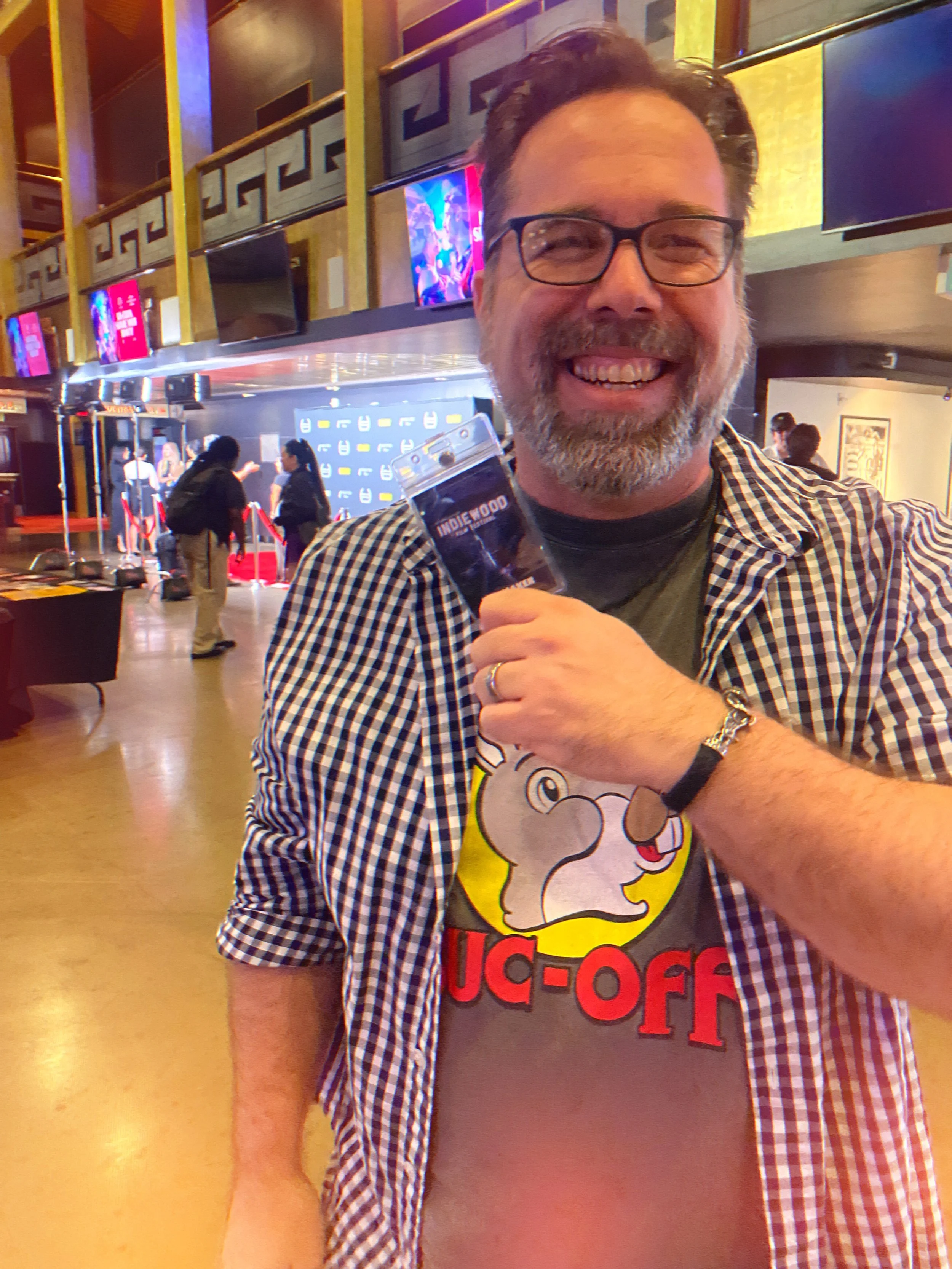 &ldquo;Catharsis&rdquo; made it to the big screen at TCL Chinese Theatres for Indiewood Film Festival.  I made this one for my dad, and putting on that filmmaker badge hit somewhere I wasn&rsquo;t ready for.
Can&rsquo;t. Stop. Grinning. 

#indiewoodf