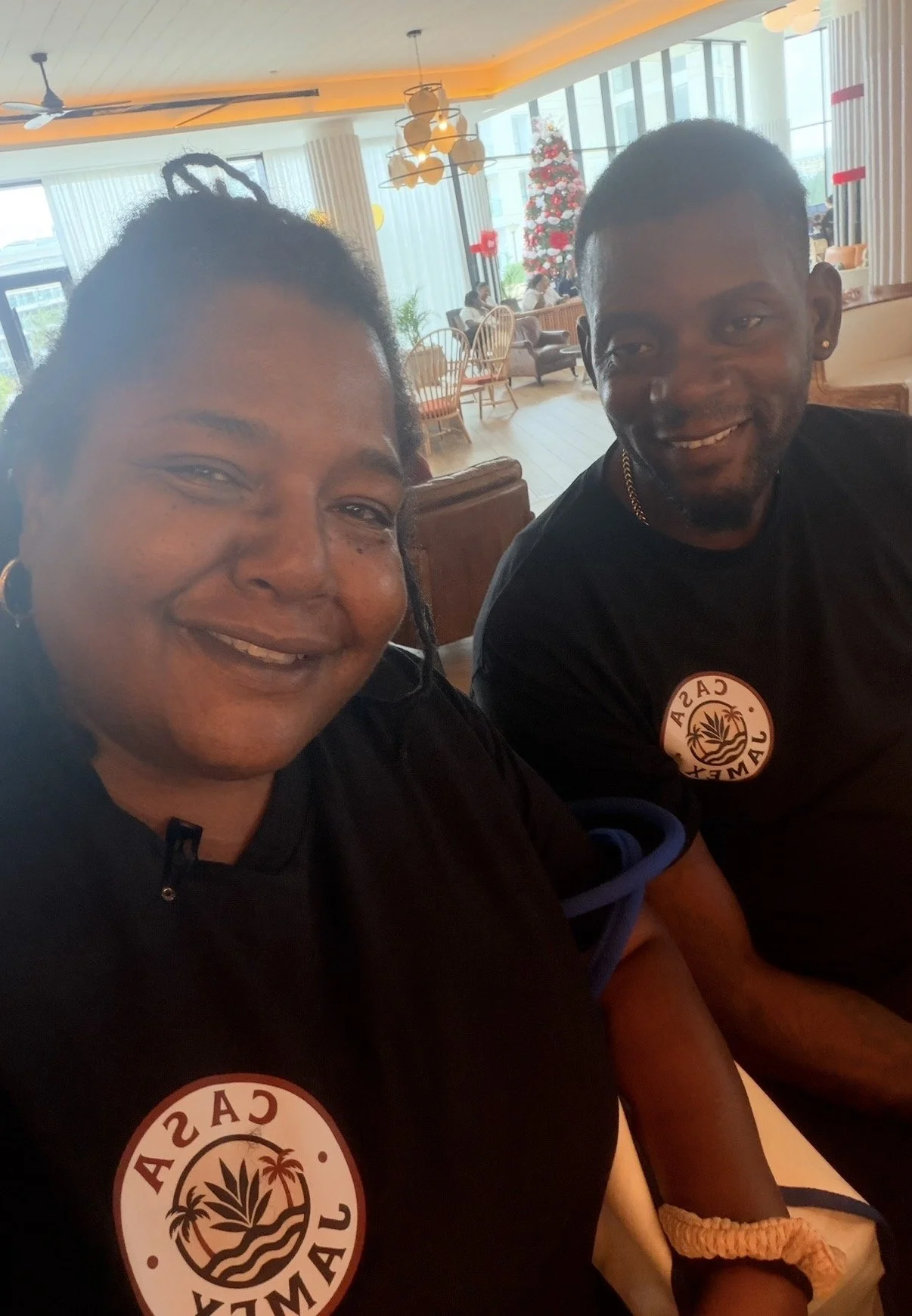 Akea and Angela Wallace, co-founders of Casa JAMEX, smiling together