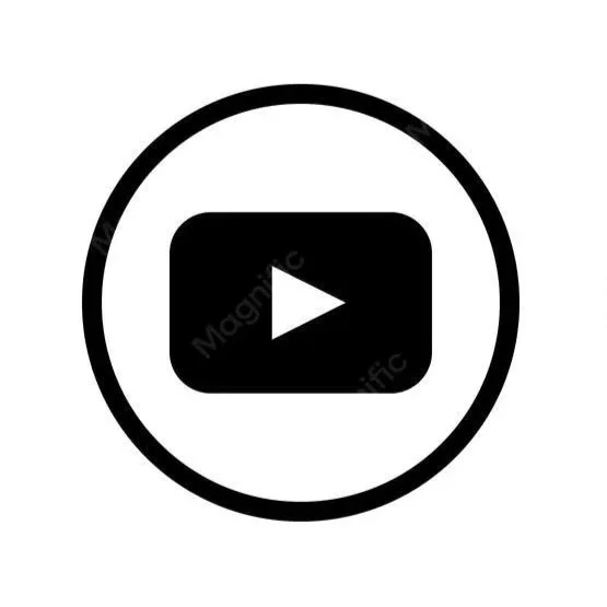 YouTube play button icon inside a circle.