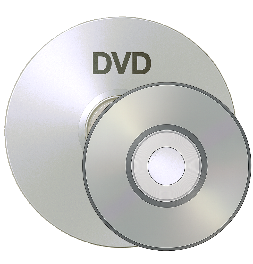 Two CDs, one labeled DVD, stacked on a neutral surface.