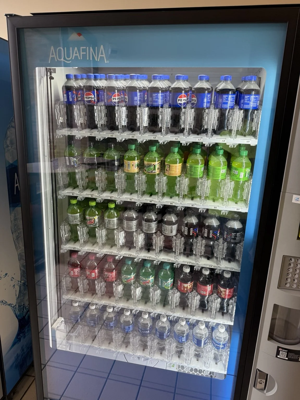 Stocked beverage vending machine serviced by Captain’s Choice Vending in Northern Michigan