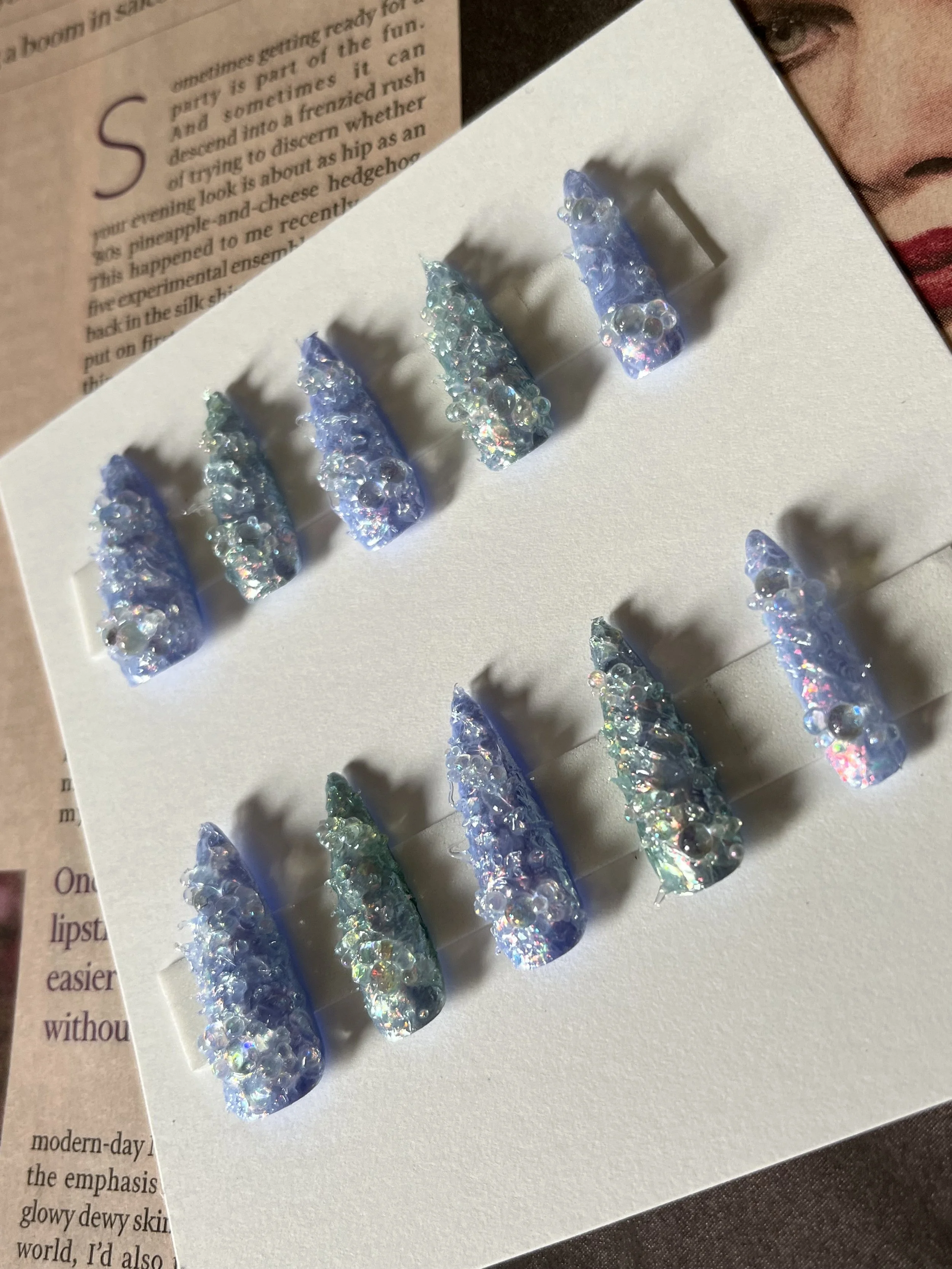 Custom press on nails for theatre performance (Macnas Parade), Galway
