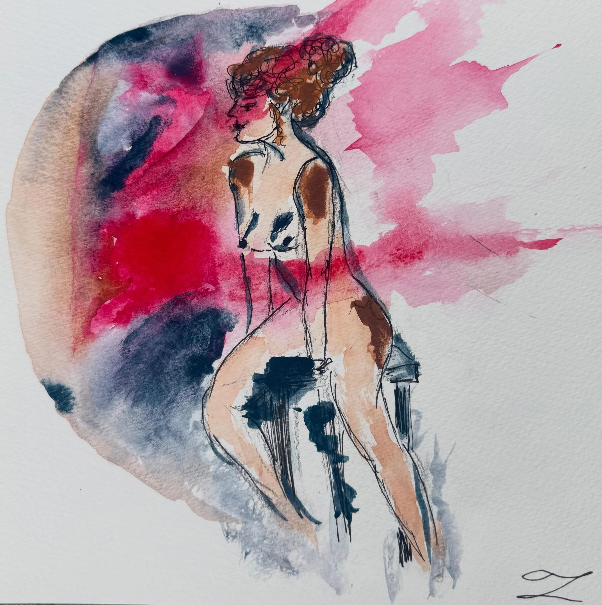 When I look at her, I think of a Greek goddess. 🦋

#artrherapy #watercolourpainting