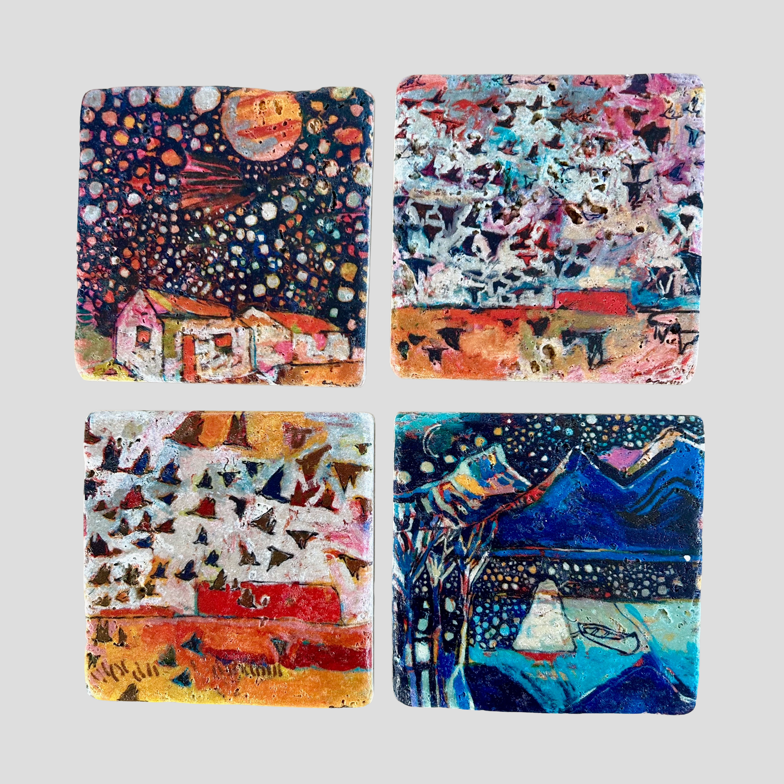 Amy Dryer "Night Skies and Birds" Tile Set