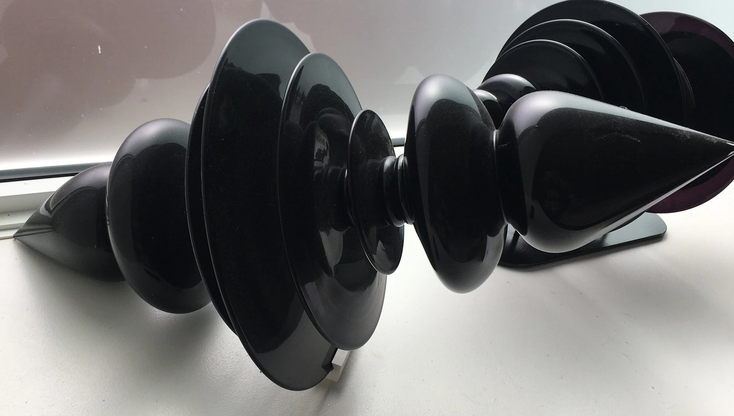 Tyler Rock "Axis 1"  Black Glass Sculpture  $4500.jpg