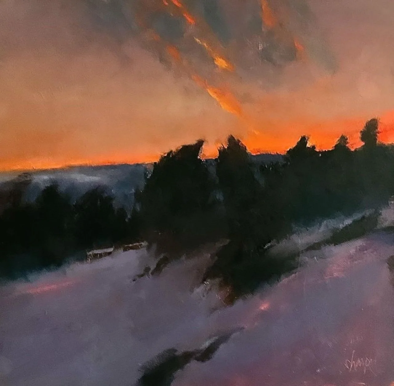 Orange on the Ridge 16%22 x 16%22 Oil on Wood Panel $1170.jpeg