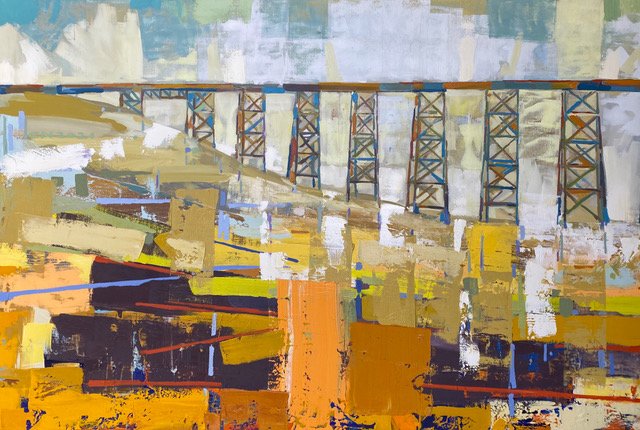 (Atkinson) Train Bridge oil on canvas 40x60 ChrissyNickerson2021 (1) $6100 .jpeg