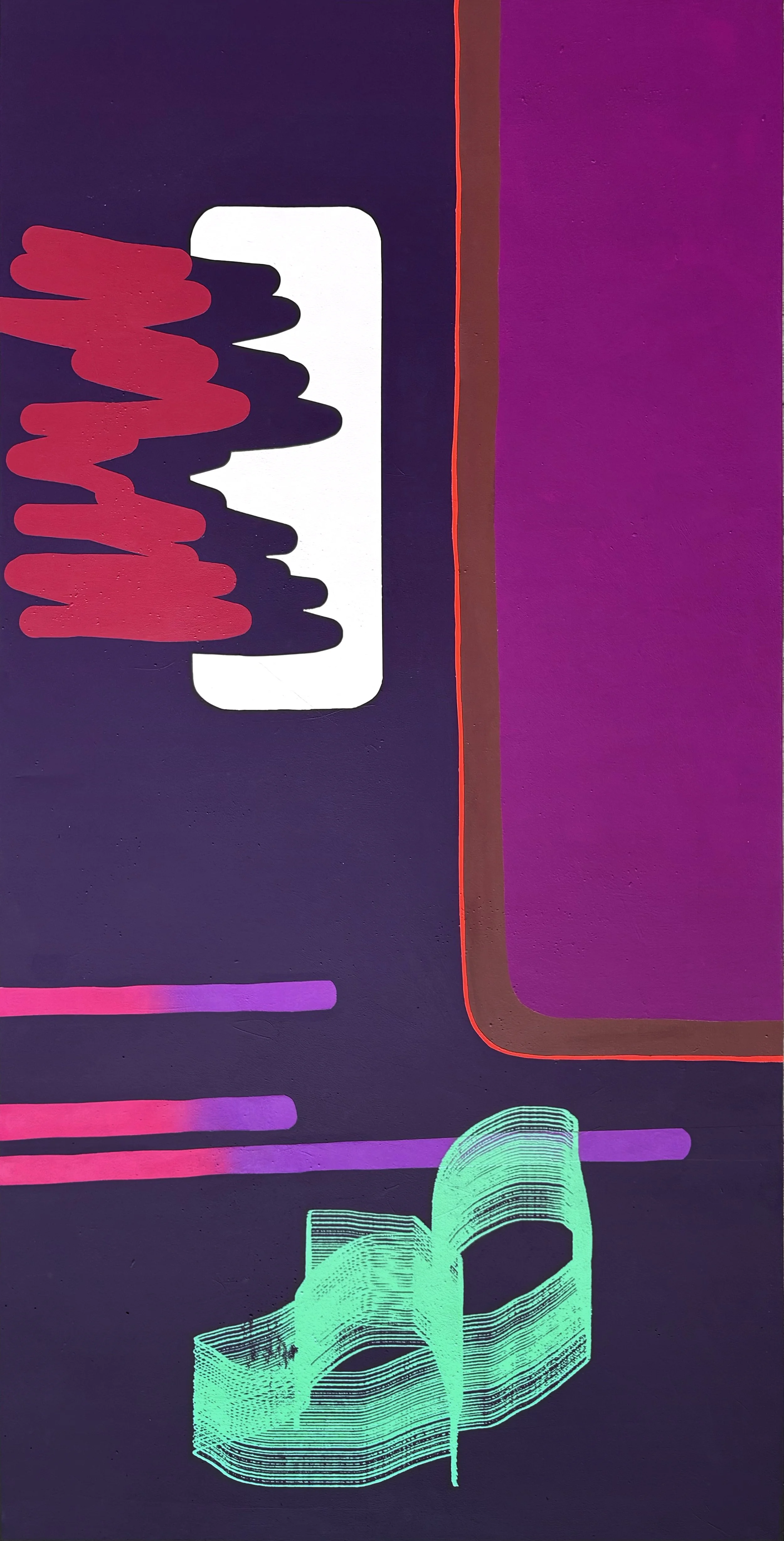 Shit's About To Hit The Fan 60" x 30" Acrylic and Silkscreen on Board 2026 $3600.jpg