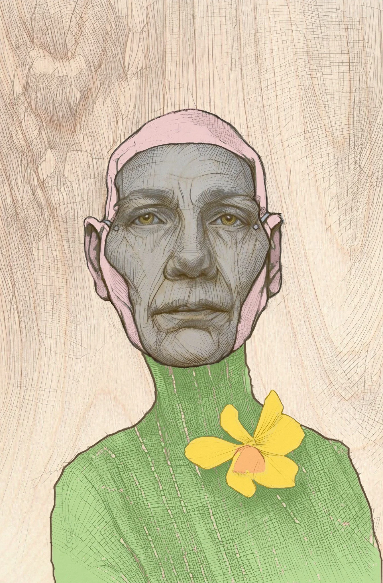 A Portrait in Green,20" x 16"  digital print 2026  $375.jpg