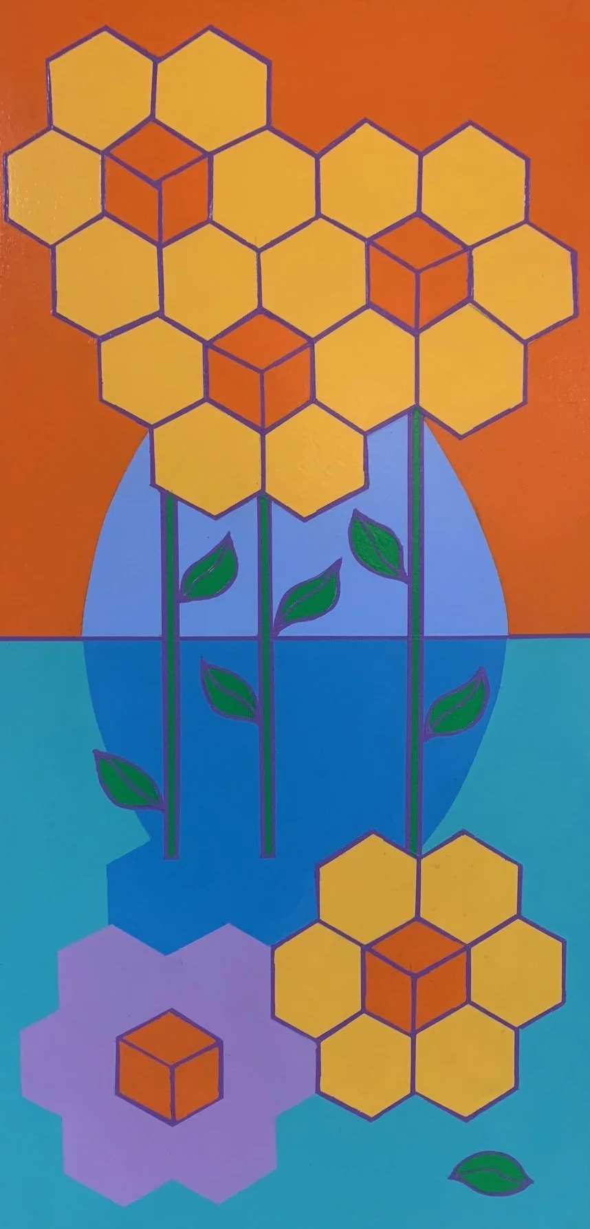 Mauve Sunflower 24" x 12" Acrylic on Birch 2026 $1200.jpg