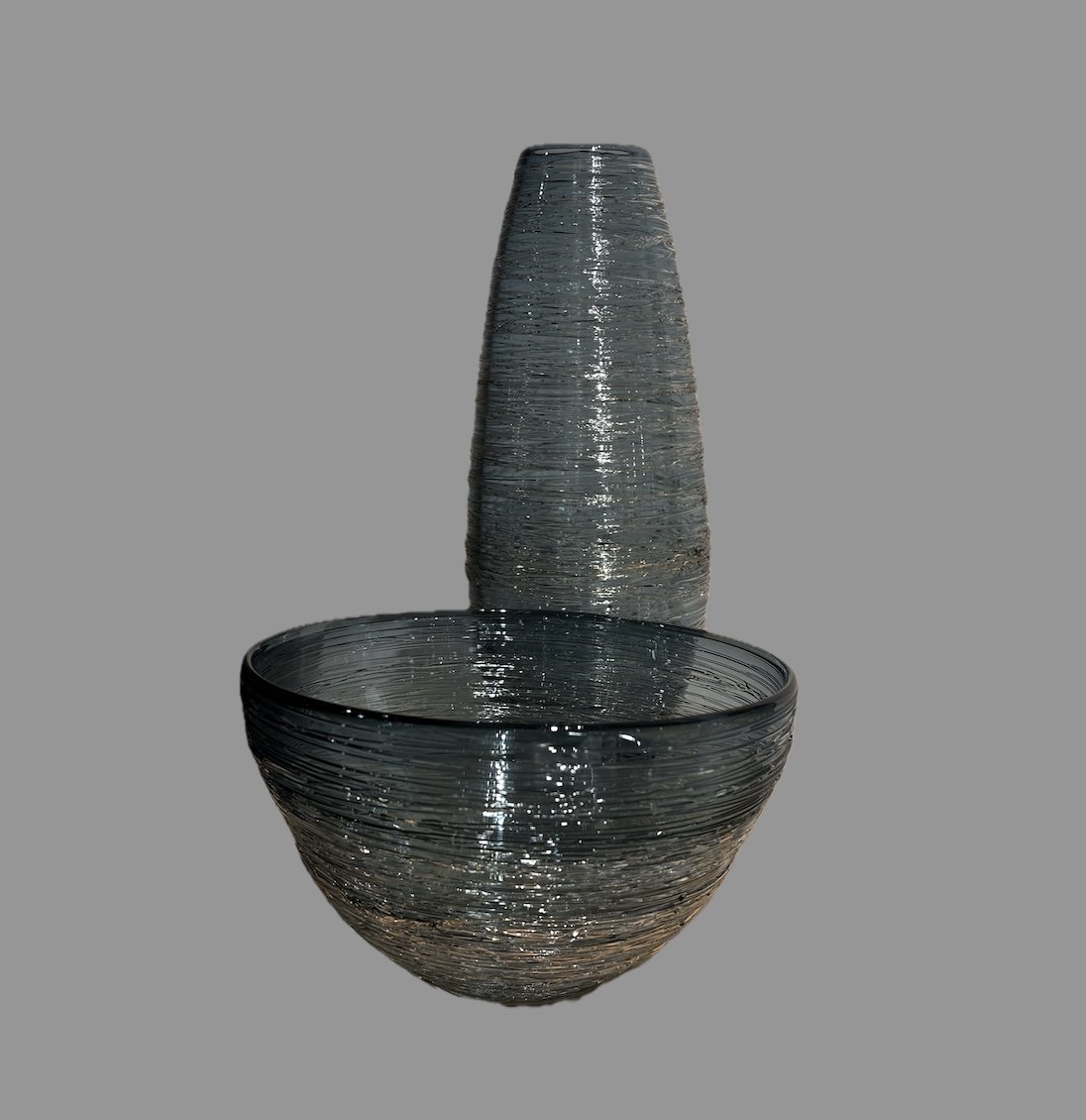 Firebrand Glass - Julia Reimer "Gossamer Vase, Grey"