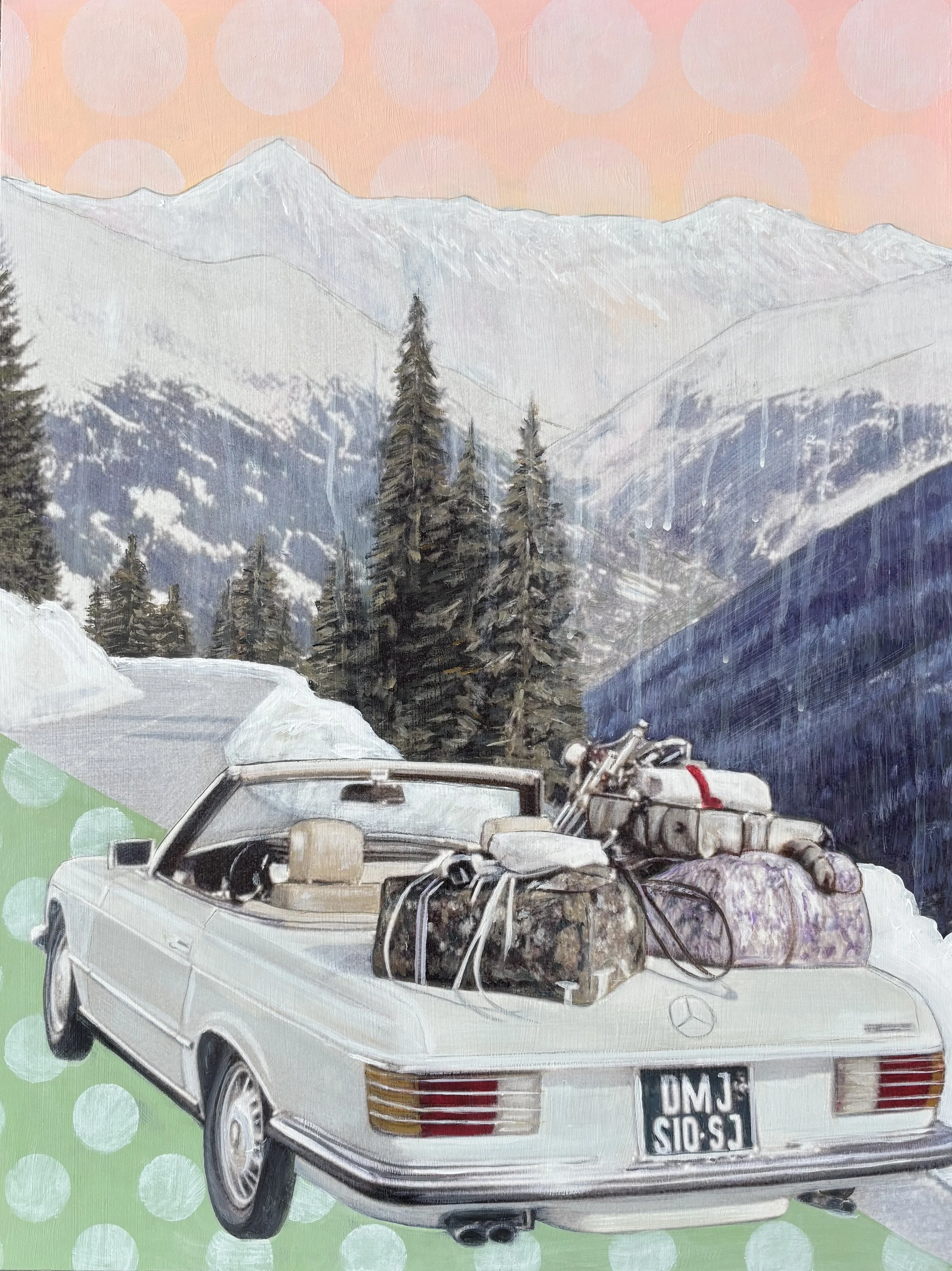 Getaway Car 24" x 18" ,mixed media, 2025. $975.jpeg