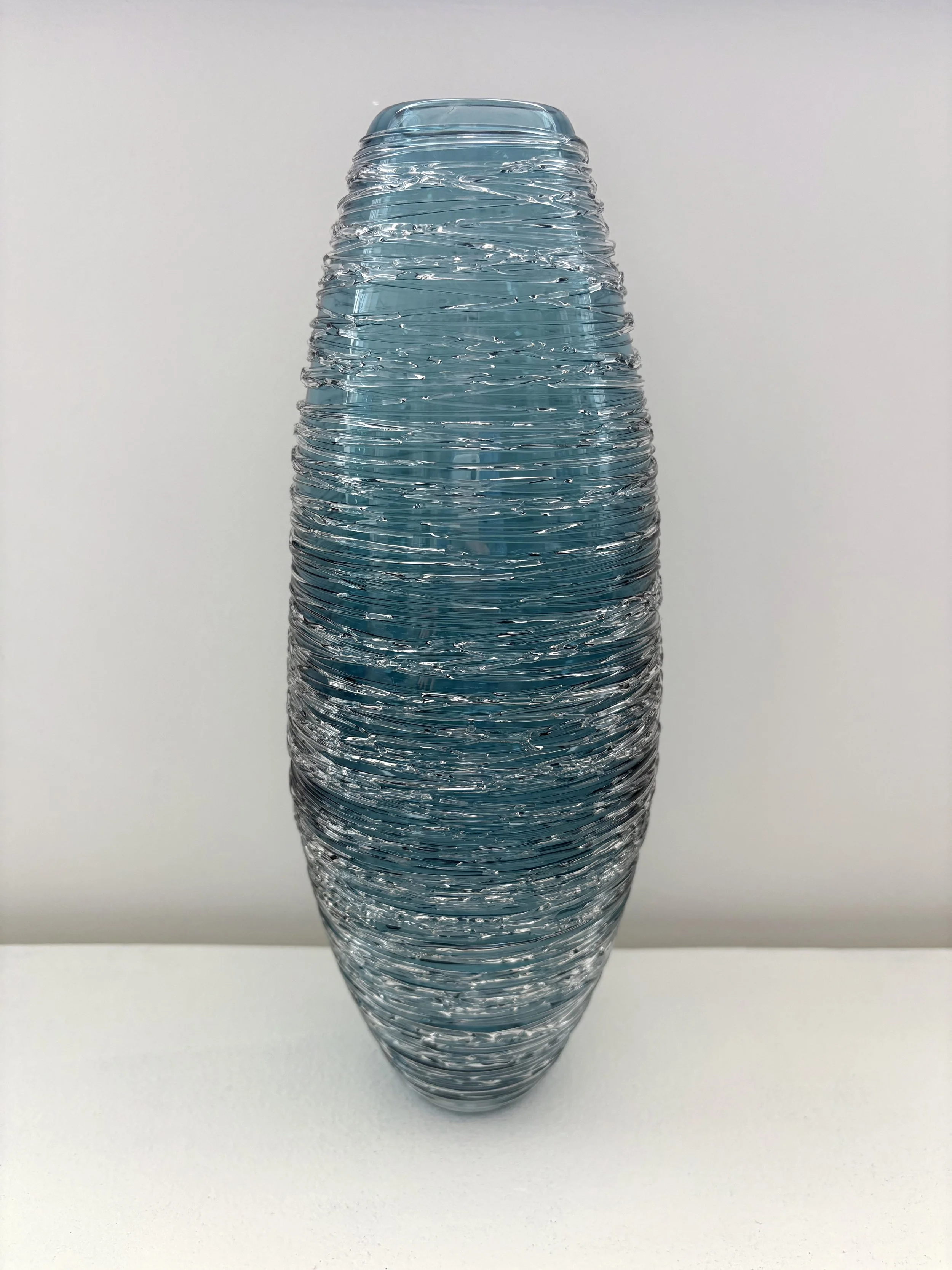 Julia Reimer "Gossamer Vase 2 Medium" steel blue glass $400.00.jpeg