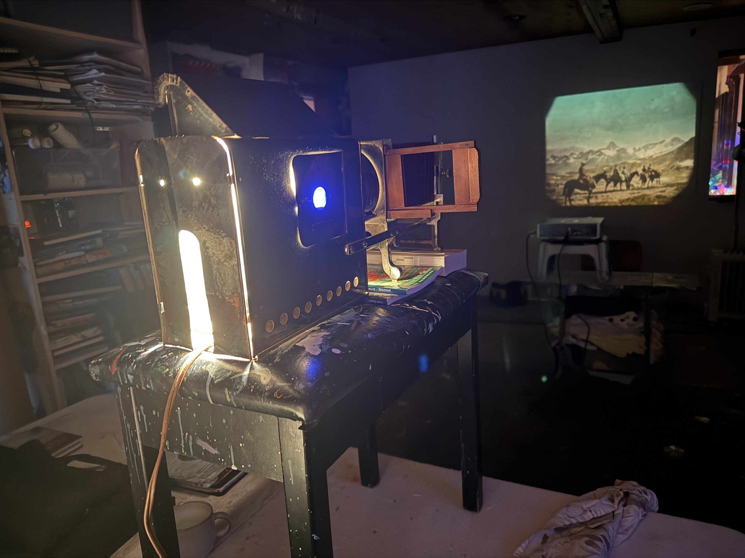 Chrissy working with glass slides 2.jpeg