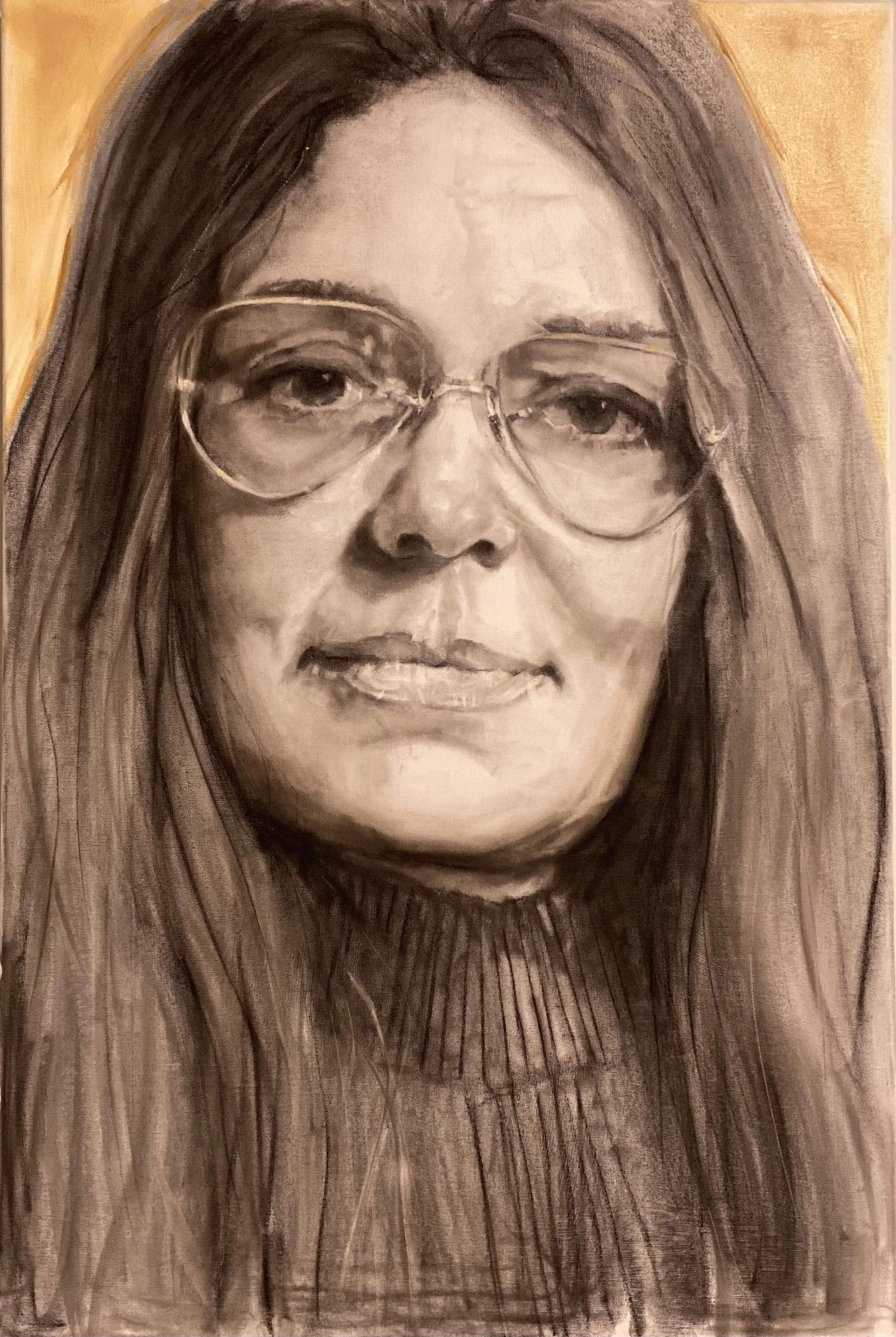 gloria steinem 36x24 Oil and Graphite on Canvas $2700jpeg.jpeg