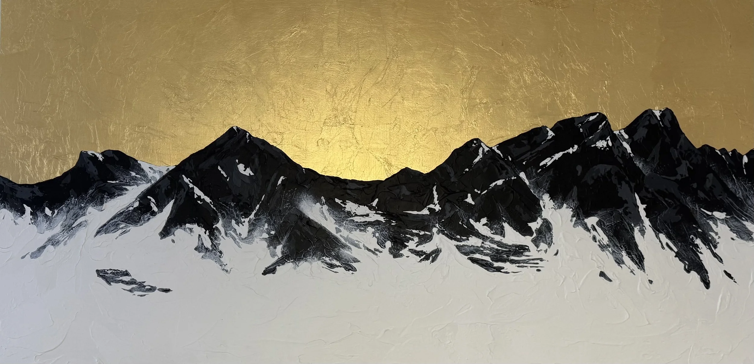 Good Morning Island Lake 24" x 48" Mixed Media. 2025 $2200.jpeg