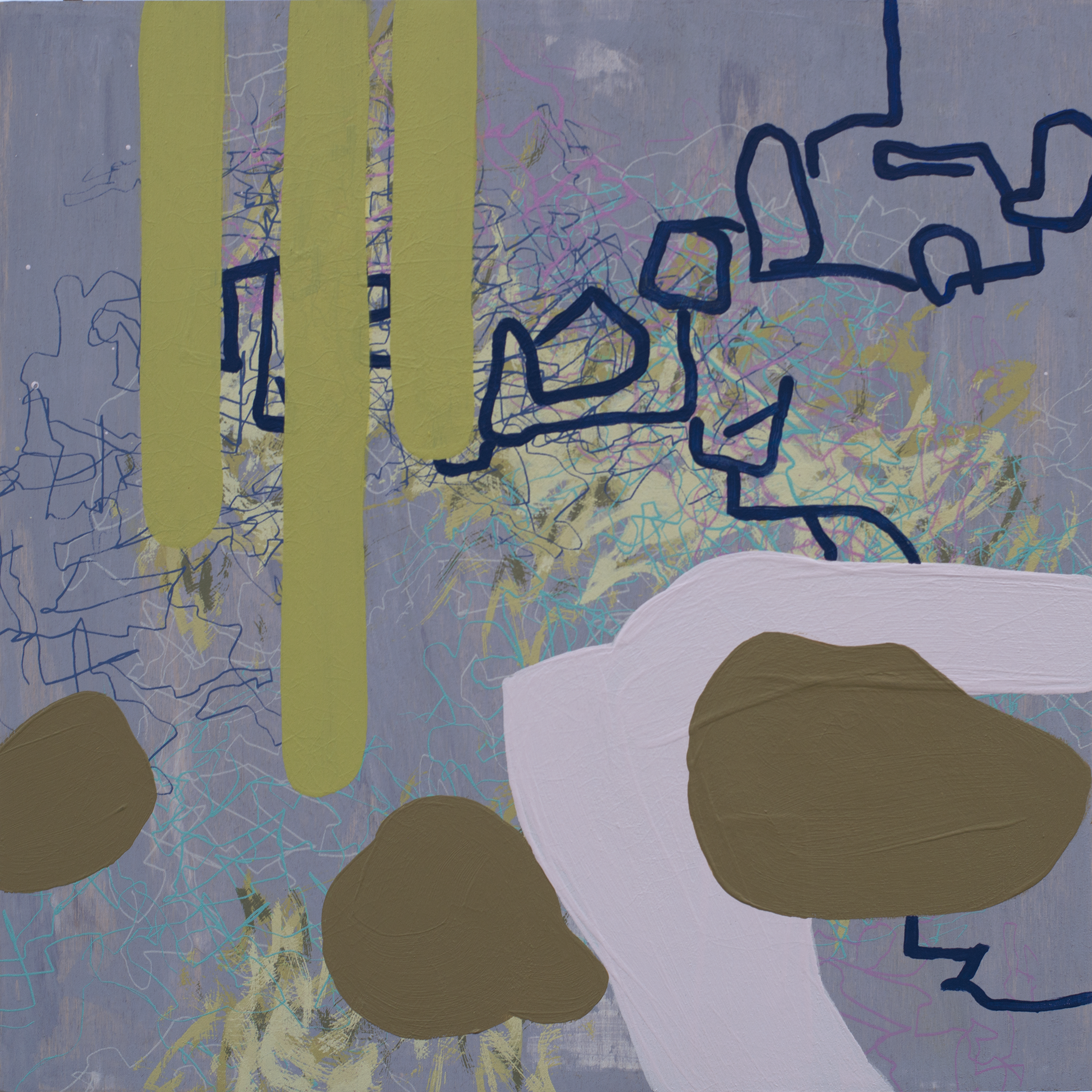 Thwack! Problem Solved, 2020, Acrylic & Silkscreen on Board, 12x12", $670.png