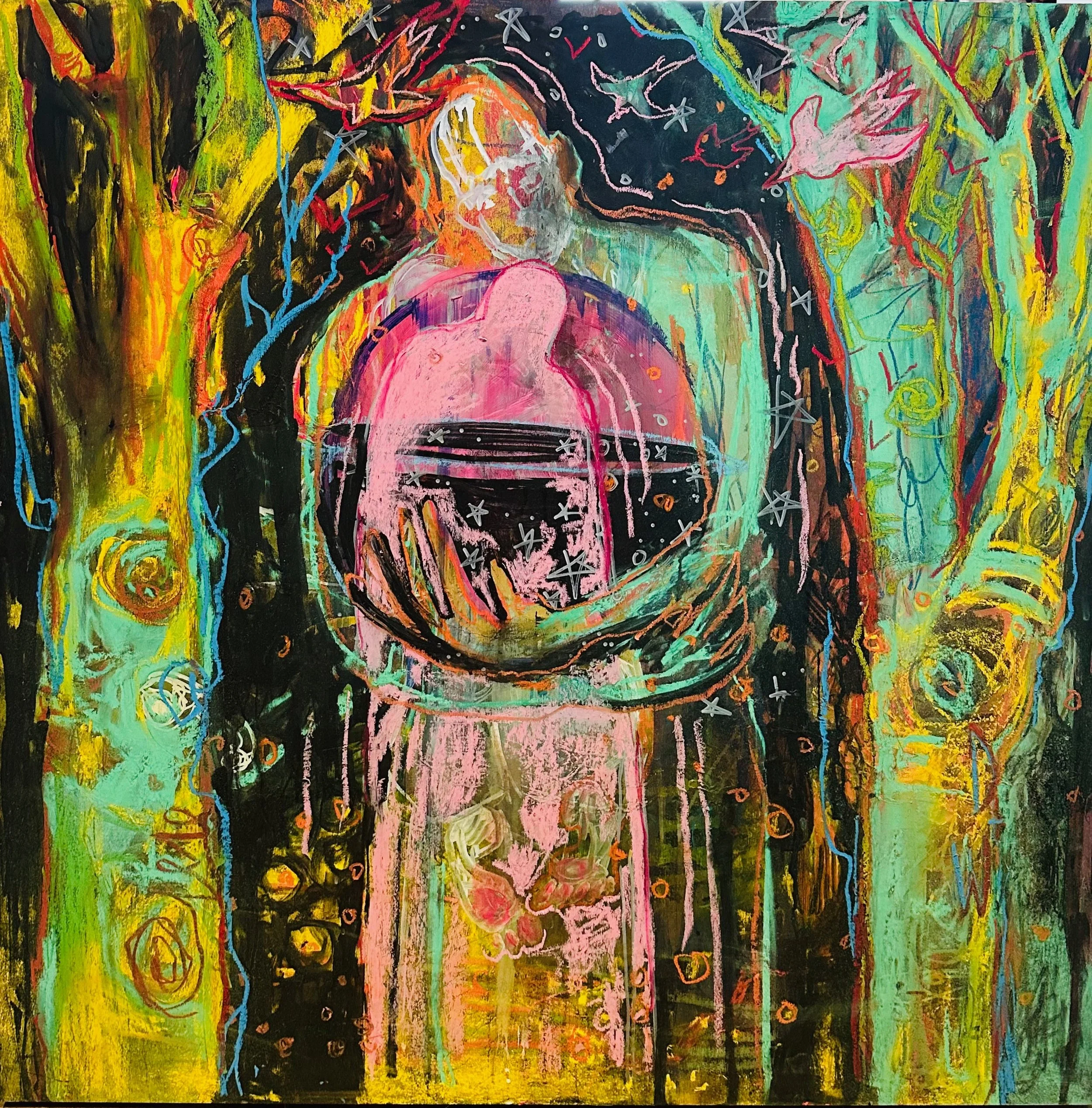 Hold Me 36" x 36"  Mixed Media 2026 $3340.JPEG