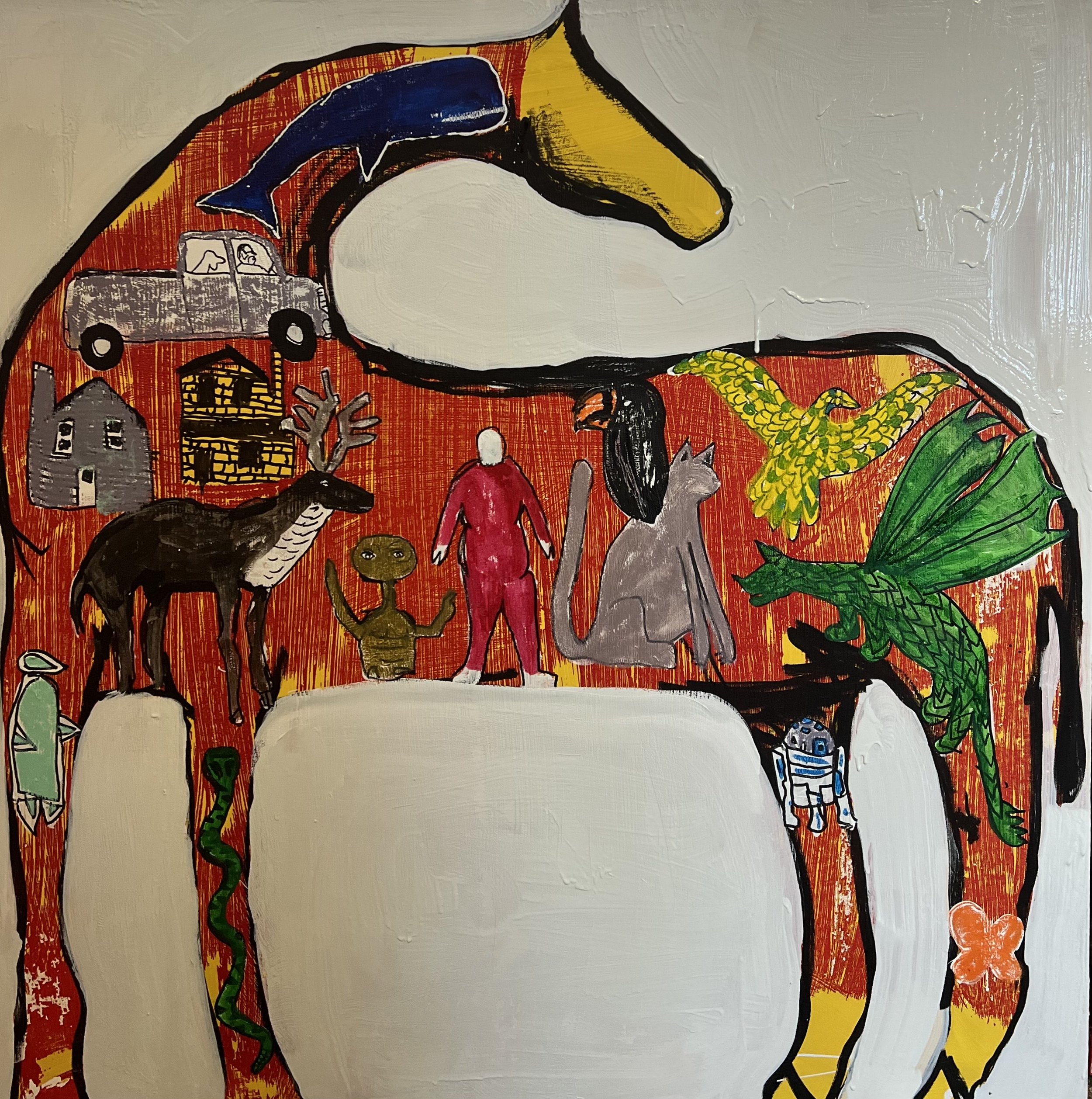 Horse with very personal tattoos 48x48. $6100jpeg.jpeg