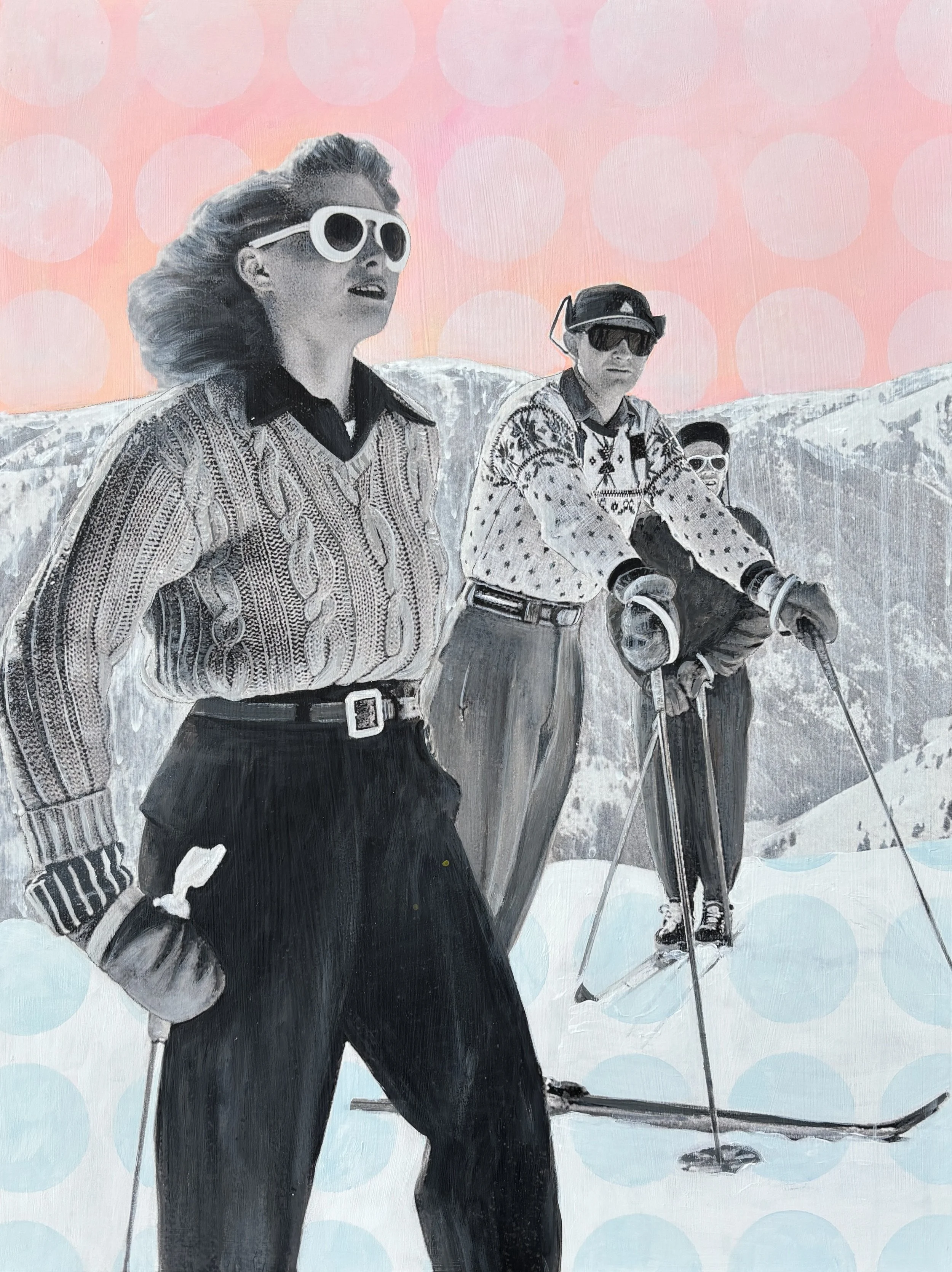 Mostly Here For The Fashion,18x24,mixedmedia,$975.jpeg