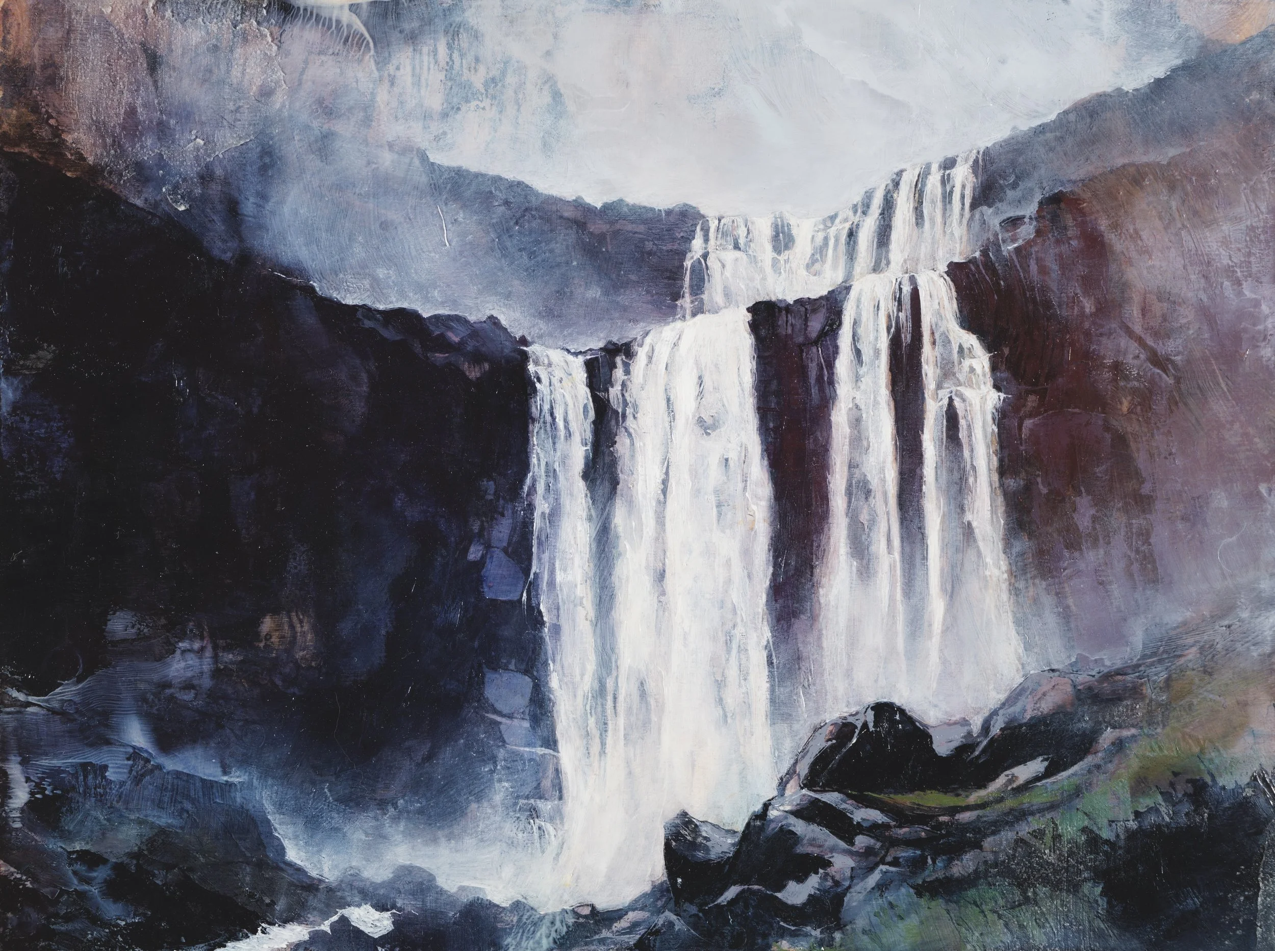 Waterfall II - 12 x 16 - oil on birch - 2022.JPG