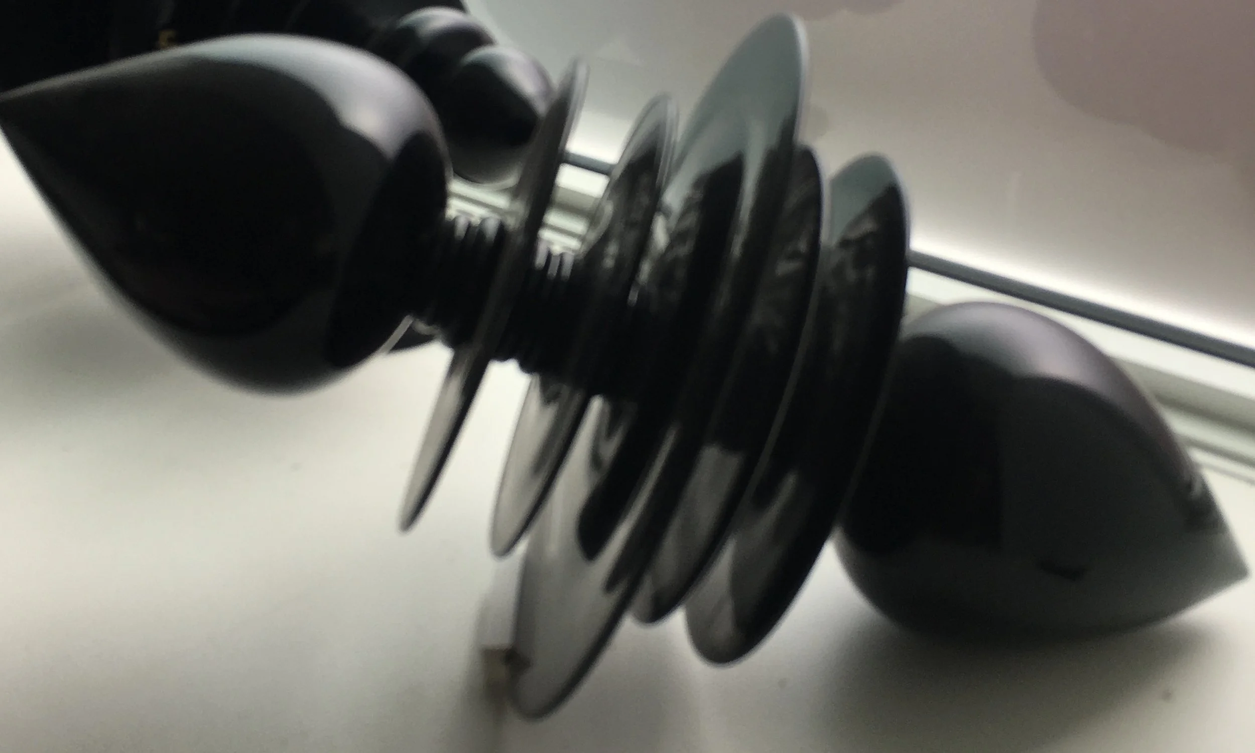 Tyler Rock "Axis 2"  Black Glass Sculpture  $4500.jpg