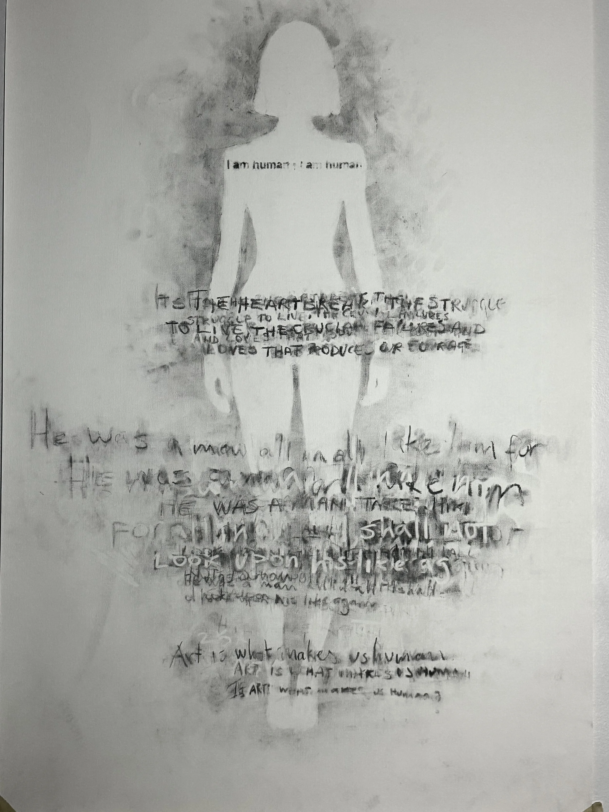 "Humanity",24x36", antique paper and homemade charcoal, $850.jpeg