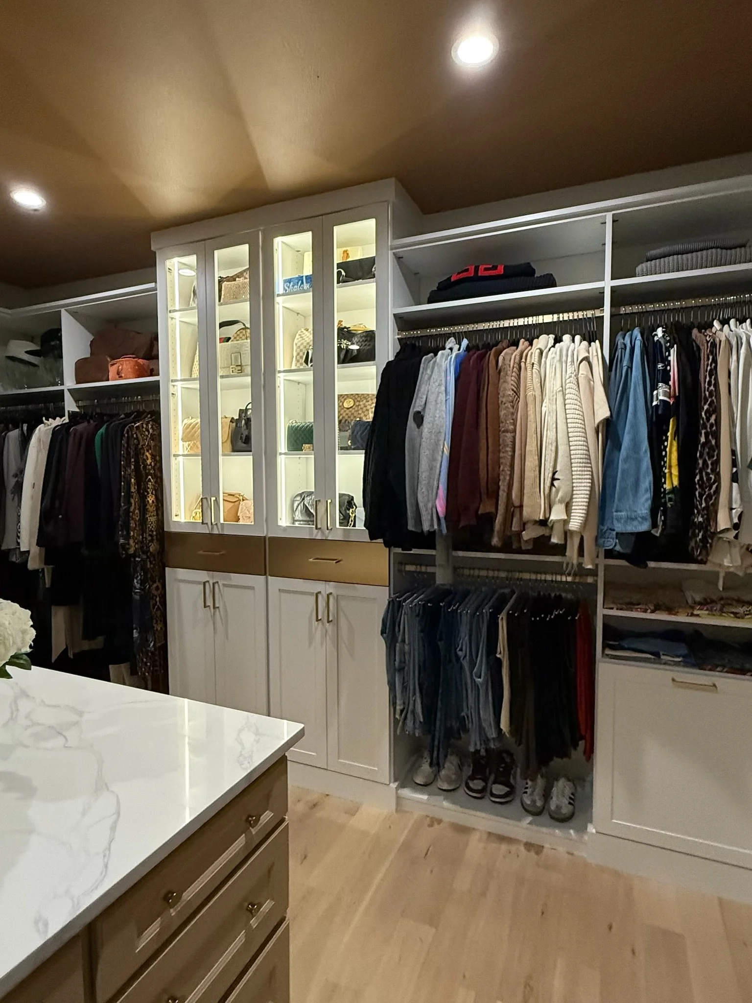 Custom Closet with Glass Doors